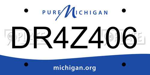 DR4Z406 Michigan License Plate