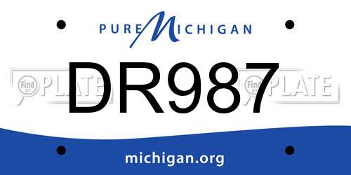 DR987 Michigan License Plate