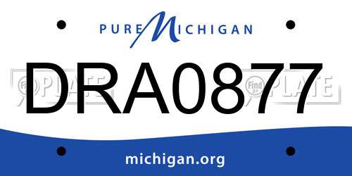 DRA0877 Michigan License Plate
