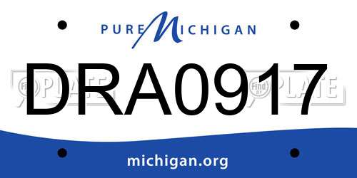 DRA0917 Michigan License Plate