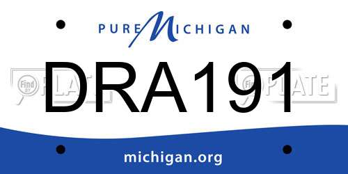 DRA191 Michigan License Plate