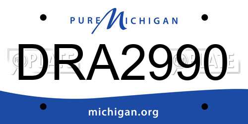 DRA2990 Michigan License Plate