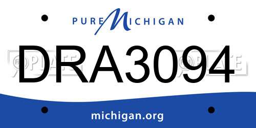 DRA3094 Michigan License Plate