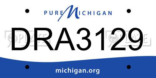 DRA3129 Michigan License Plate