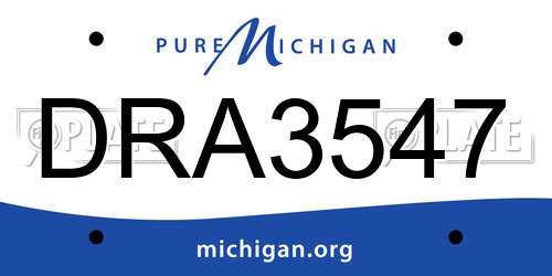 DRA3547 Michigan License Plate