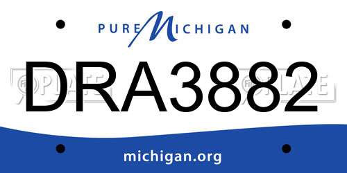 DRA3882 Michigan License Plate
