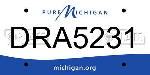 DRA5231 Michigan License Plate