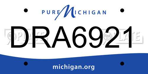 DRA6921 Michigan License Plate