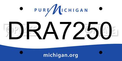 DRA7250 Michigan License Plate