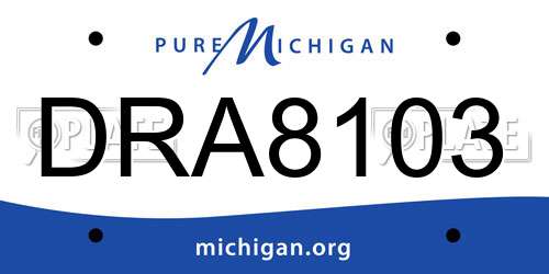 DRA8103 Michigan License Plate