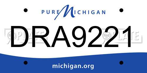 DRA9221 Michigan License Plate