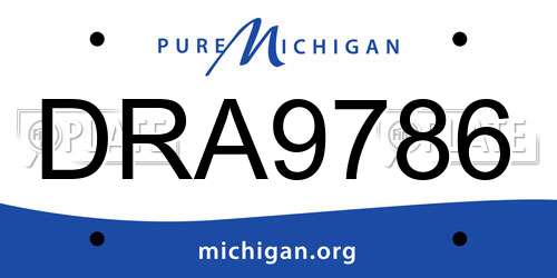 DRA9786 Michigan License Plate
