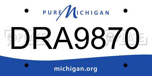 DRA9870 Michigan License Plate