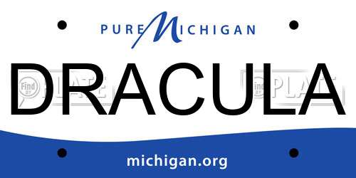 DRACULA Michigan License Plate