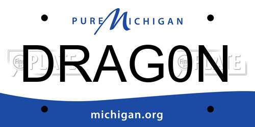 DRAG0N Michigan License Plate