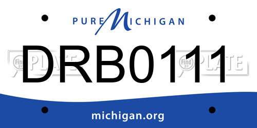 DRB0111 Michigan License Plate