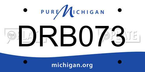 DRB073 Michigan License Plate