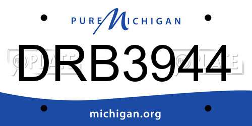 DRB3944 Michigan License Plate