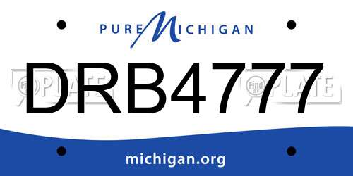 DRB4777 Michigan License Plate
