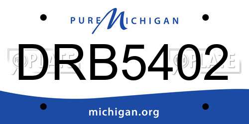 DRB5402 Michigan License Plate