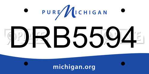DRB5594 Michigan License Plate