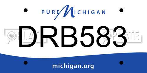 DRB583 Michigan License Plate