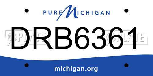 DRB6361 Michigan License Plate