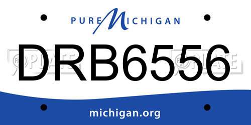 DRB6556 Michigan License Plate