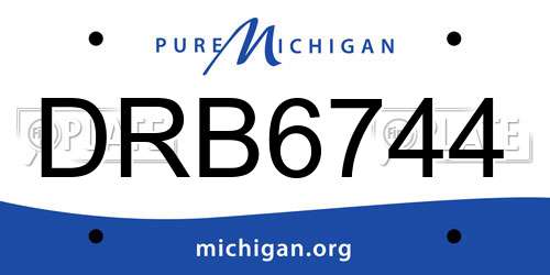 DRB6744 Michigan License Plate