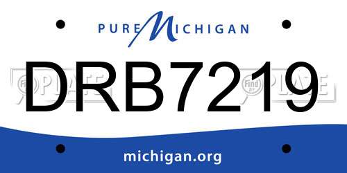 DRB7219 Michigan License Plate