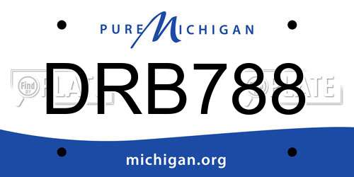 DRB788 Michigan License Plate