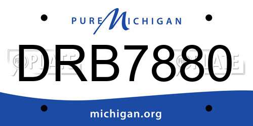 DRB7880 Michigan License Plate