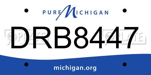DRB8447 Michigan License Plate