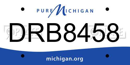 DRB8458 Michigan License Plate