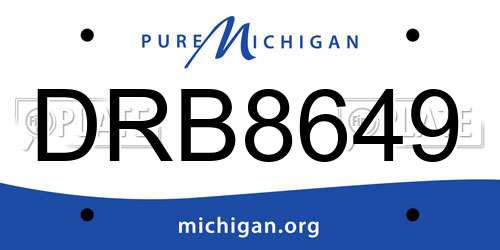 DRB8649 Michigan License Plate