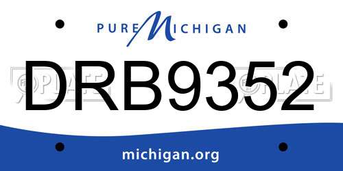 DRB9352 Michigan License Plate