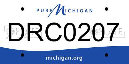 DRC0207 Michigan License Plate