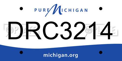 DRC3214 Michigan License Plate