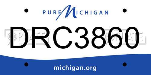DRC3860 Michigan License Plate