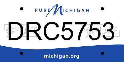 DRC5753 Michigan License Plate