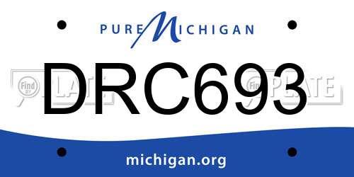 DRC693 Michigan License Plate