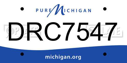DRC7547 Michigan License Plate
