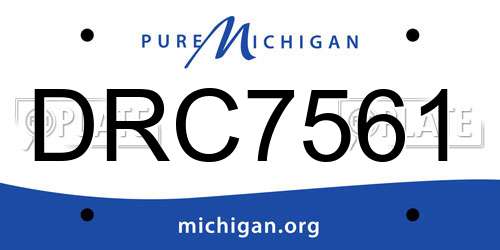 DRC7561 Michigan License Plate