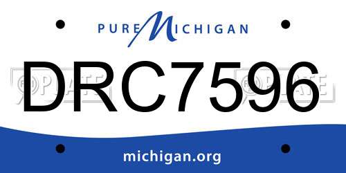DRC7596 Michigan License Plate