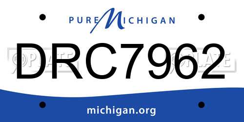 DRC7962 Michigan License Plate