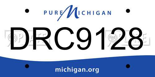 DRC9128 Michigan License Plate