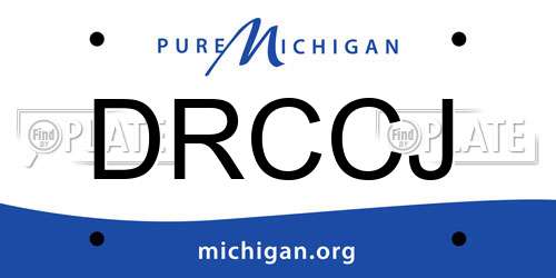 DRCCJ Michigan License Plate