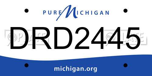 DRD2445 Michigan License Plate