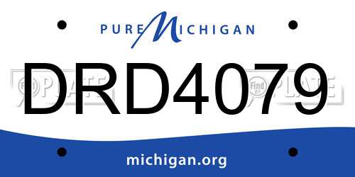 DRD4079 Michigan License Plate