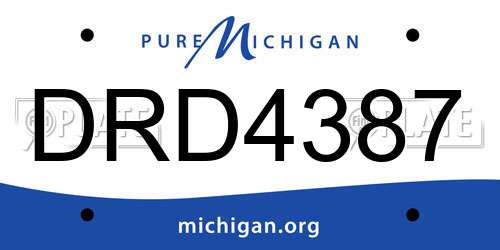 DRD4387 Michigan License Plate